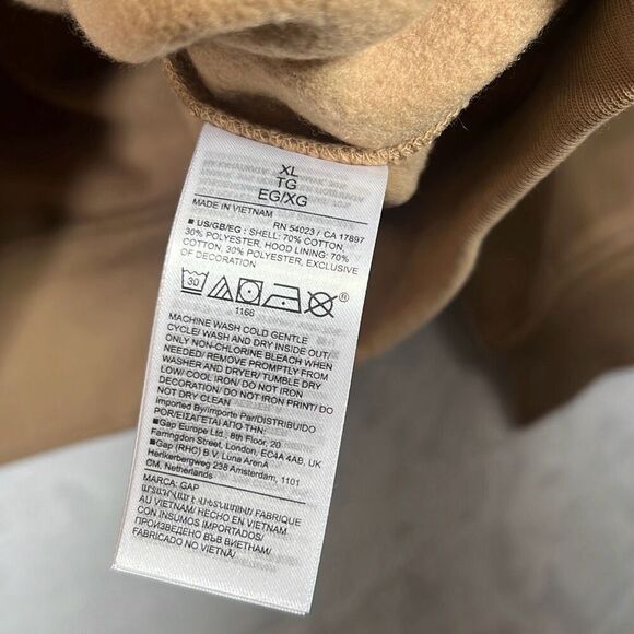 GAP x Dapper Dan DAP Logo Limited Edition Brown Hoodie Pullover Men Size X-Large - Picture 6 of 8